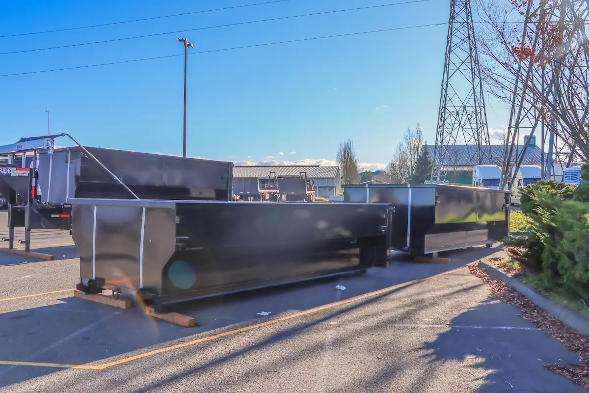 Roll-off dumpster ready for waste disposal at job site for Commercial Dumpster Rental in Wyndham